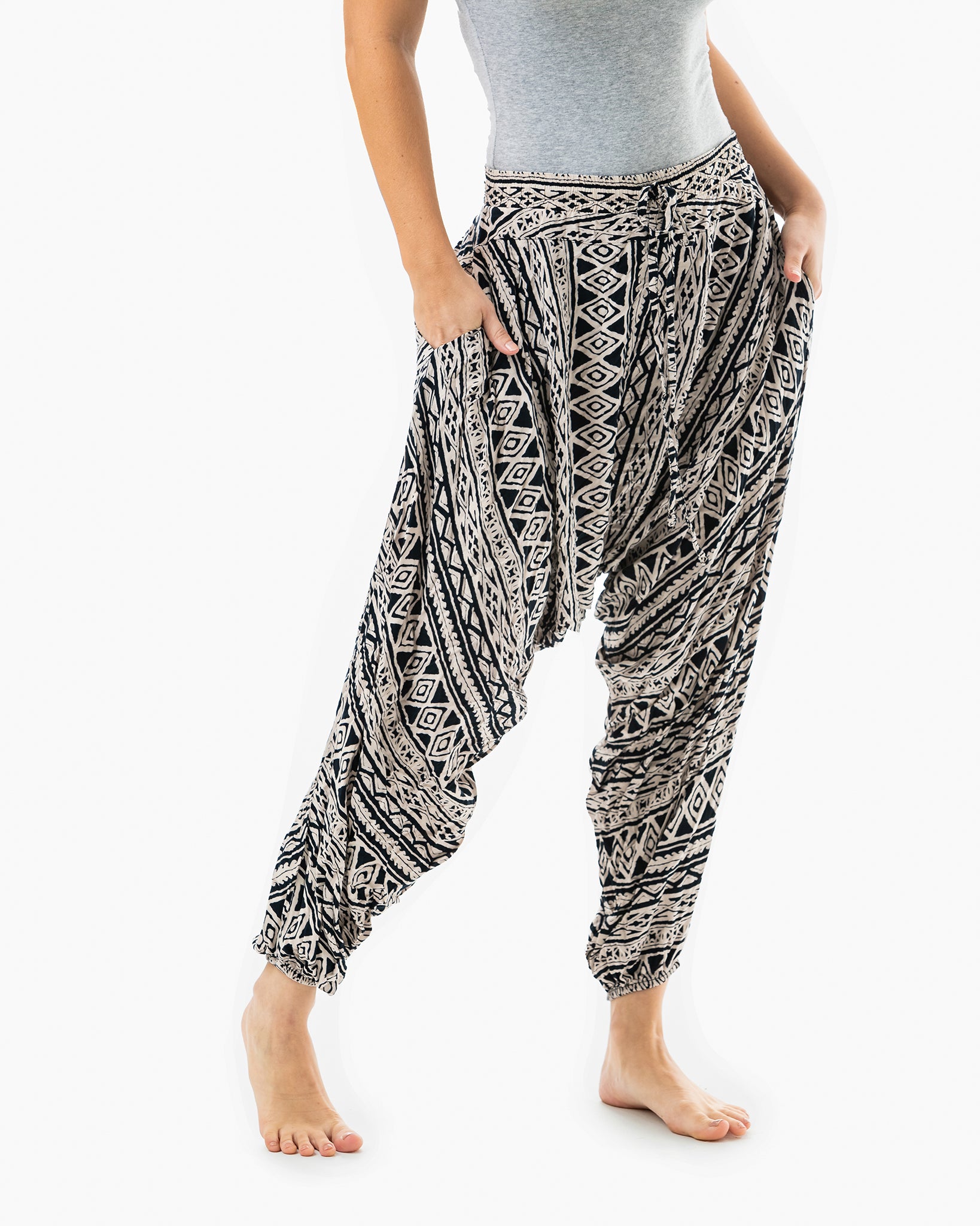 harem pants #color_black triangle tribal