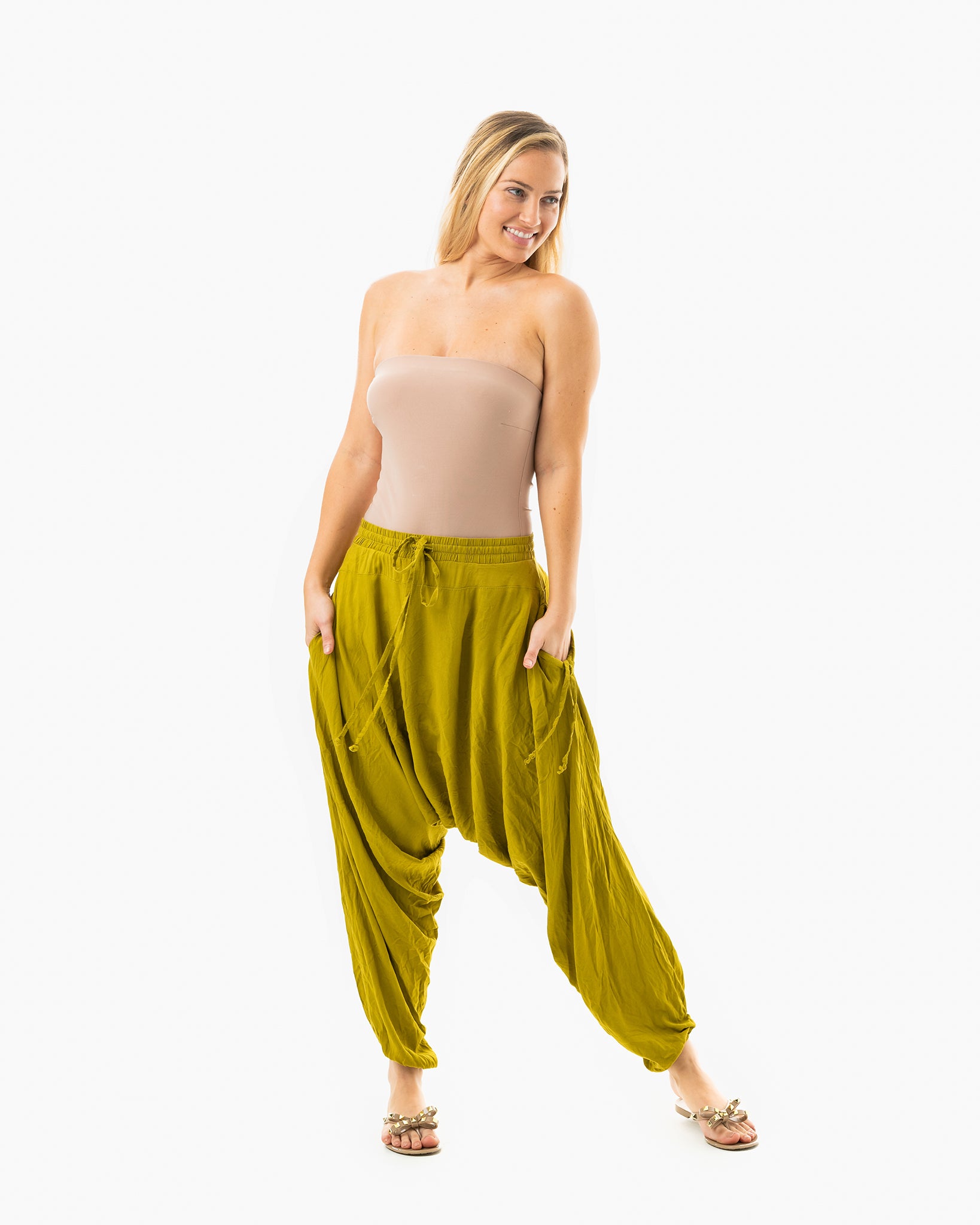 thai harem pants#color_olive