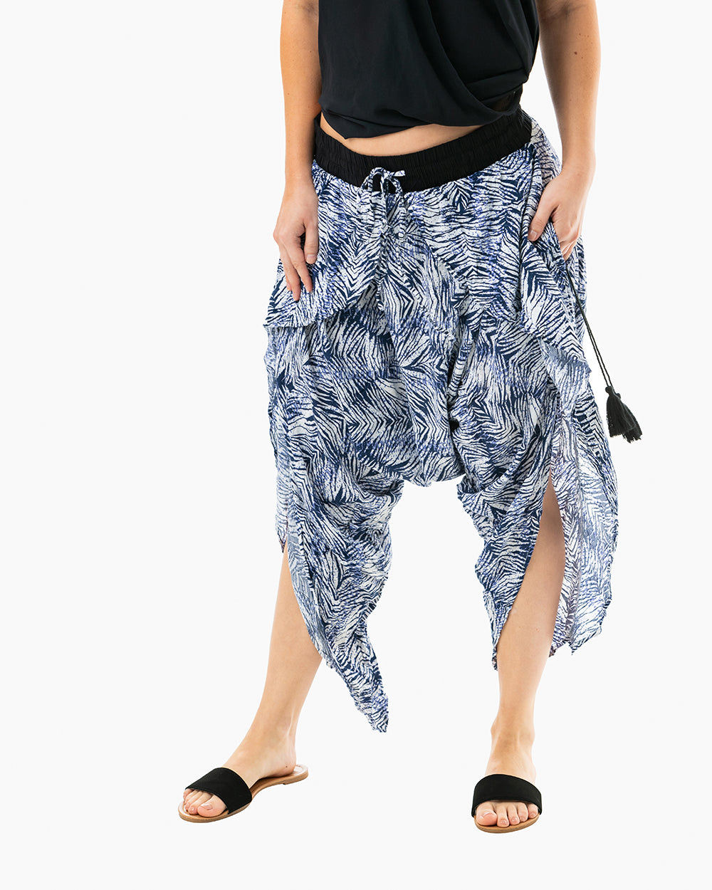 Palazzo pant#color_blue zebra