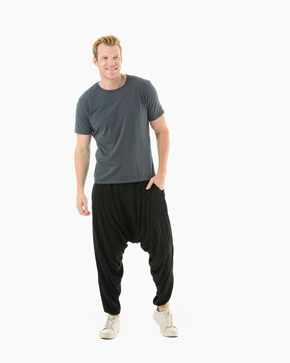 mensBack Harem pants for men #color_black