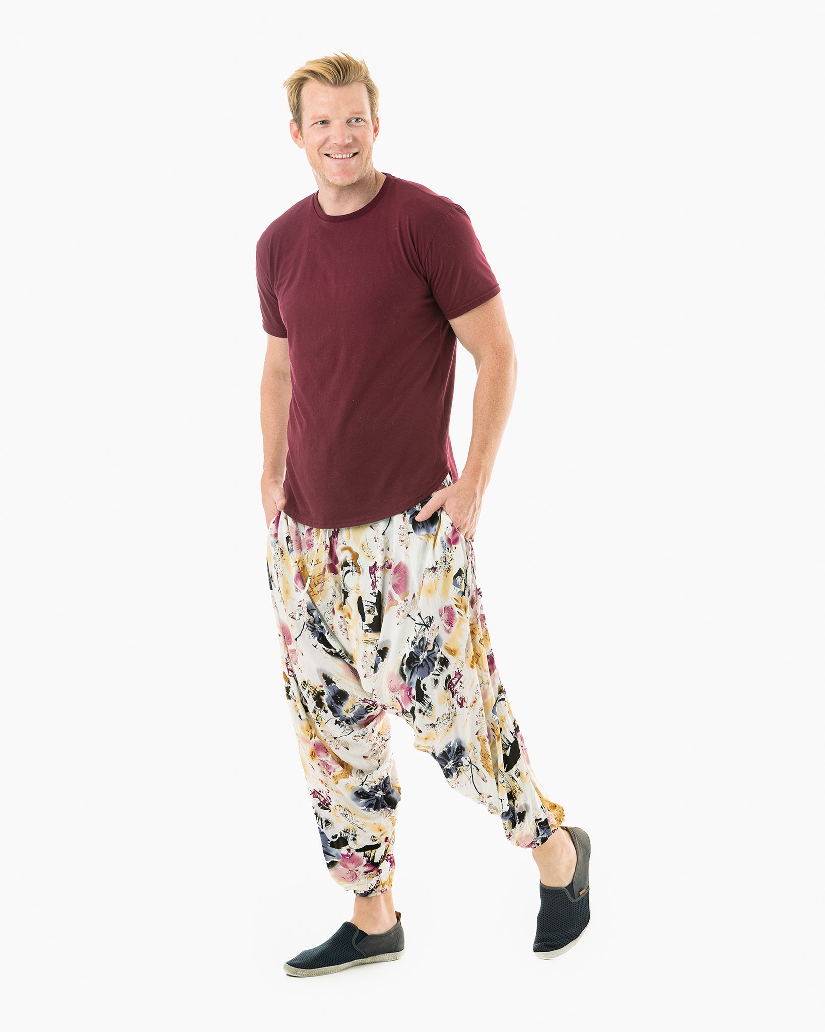 mens buddha pants#color_sakura