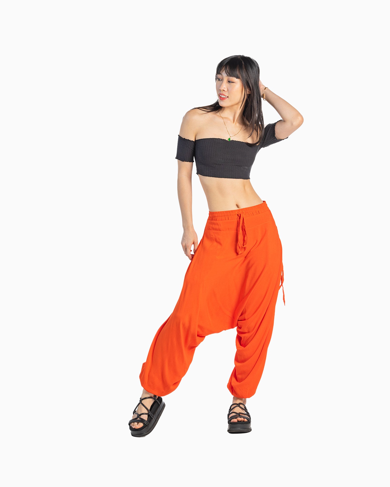 balloon pants for womens#color_tomato